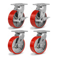 6ft Heavy Duty Caster Wheels Set of 4 - 4800 lb Capacity