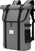 Kasqo Rolltop Backpack - Expandable 26L to 33L Water-Resistant Daypack