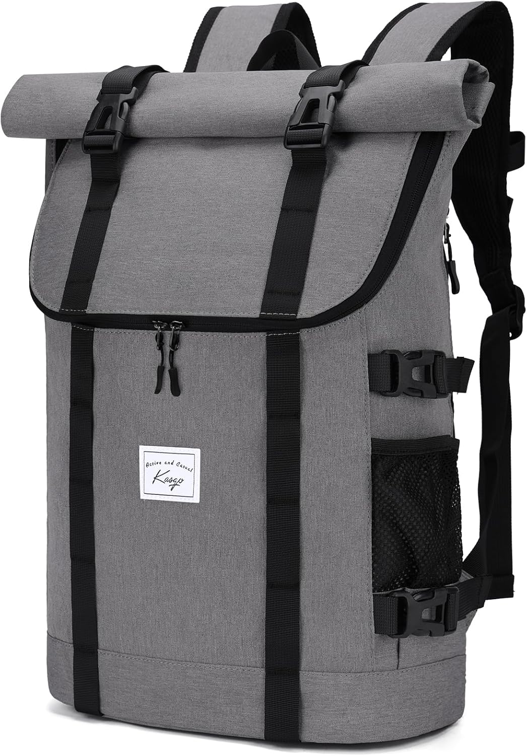 Kasqo Rolltop Backpack: Water-Resistant 15.6 Inch Laptop Bag