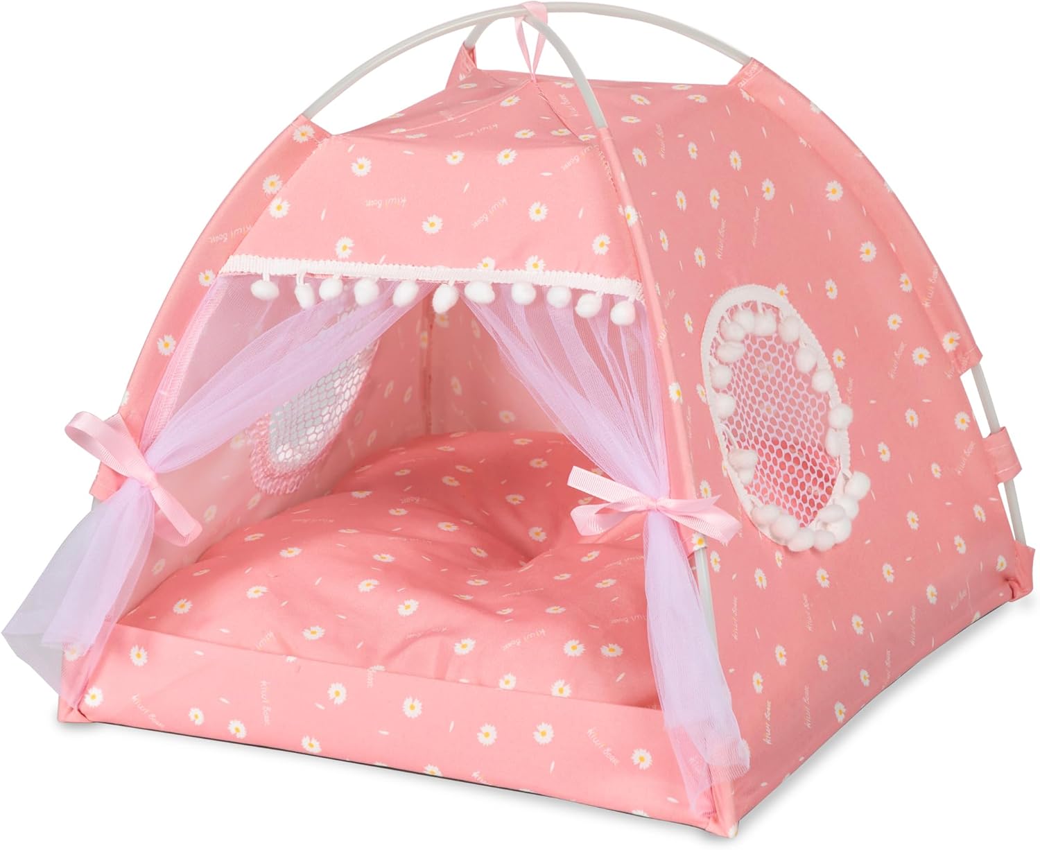 Portable Floral Dog Tent: Princess Comfort!