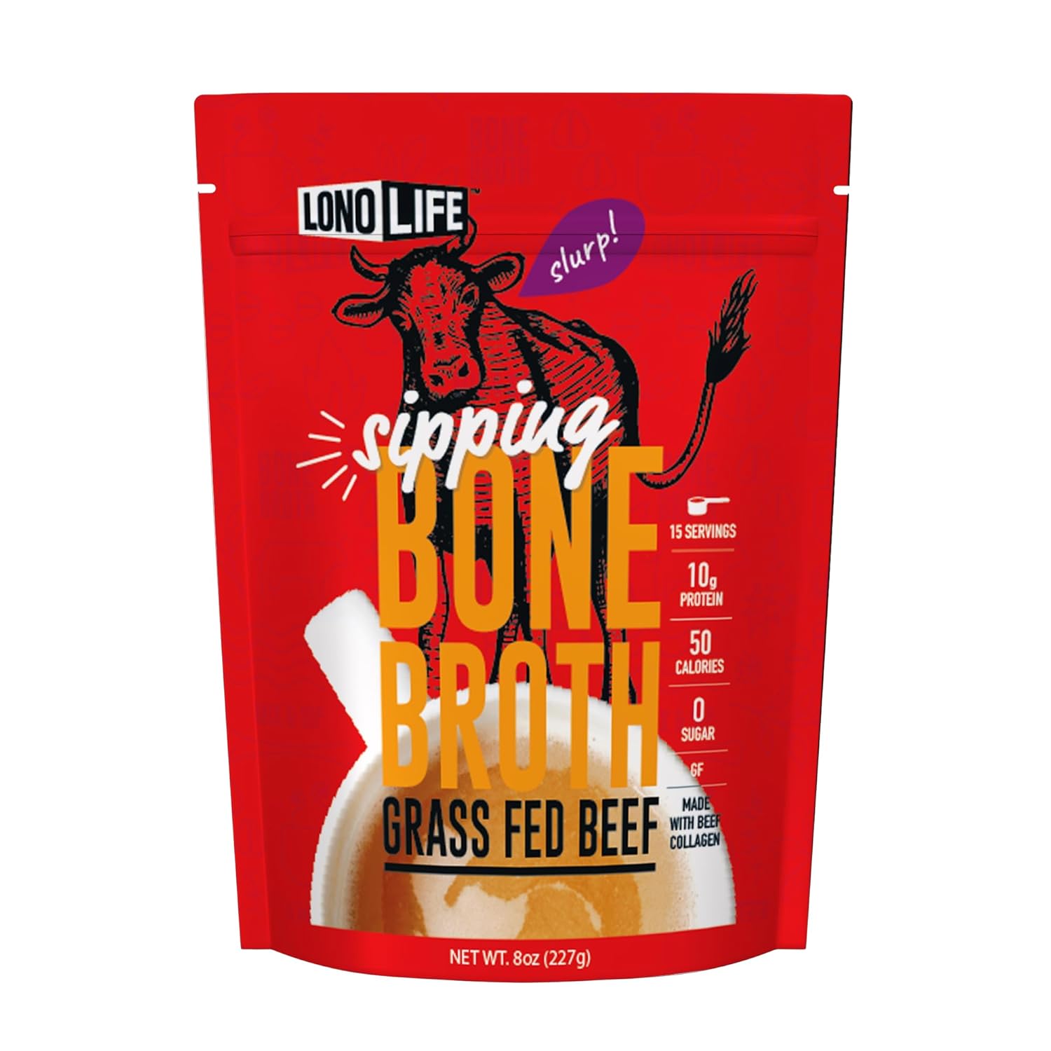LonoLife Beef Bone Broth Powder Mix for Keto and Paleo Diets