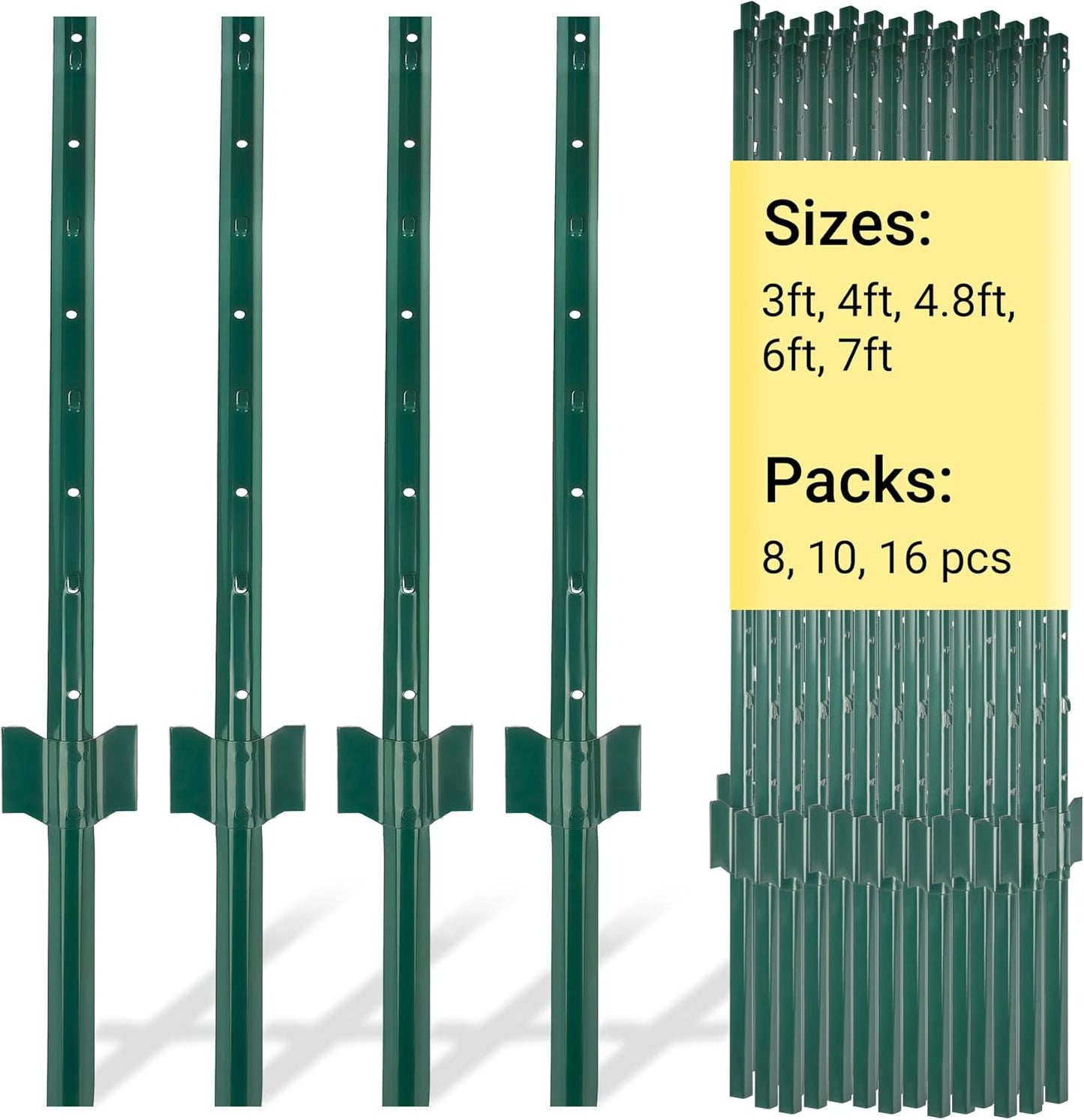 Heavy Duty Metal Fence Posts 3 Ft for Garden and Farm Use
