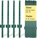 Fence Post 4 FT - 10 Pack Metal U Posts for Garden & Mesh Fencing
