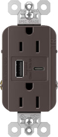 Tamper-Resistant USB Wall Outlet with Ultra-Fast 6.0A Charging - Brown