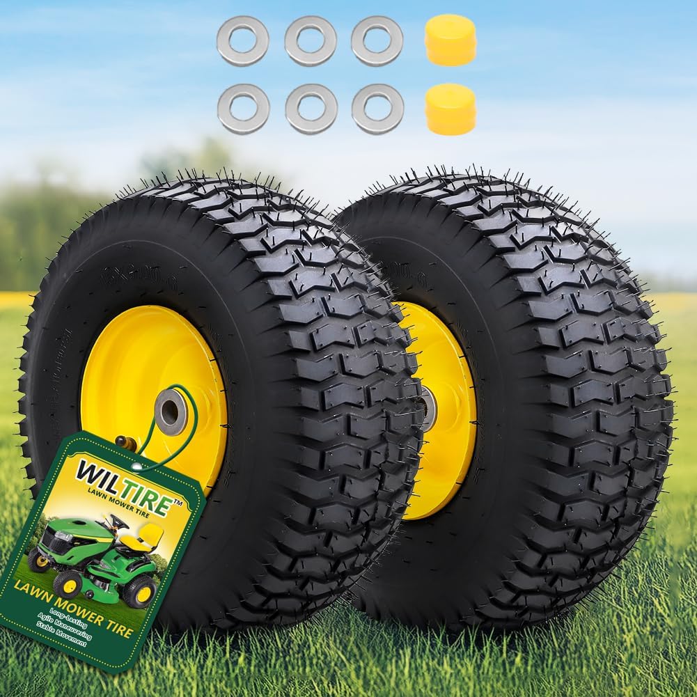 15x6.00-6 Tubeless Tire and Wheel Assembly for Lawn Mowers