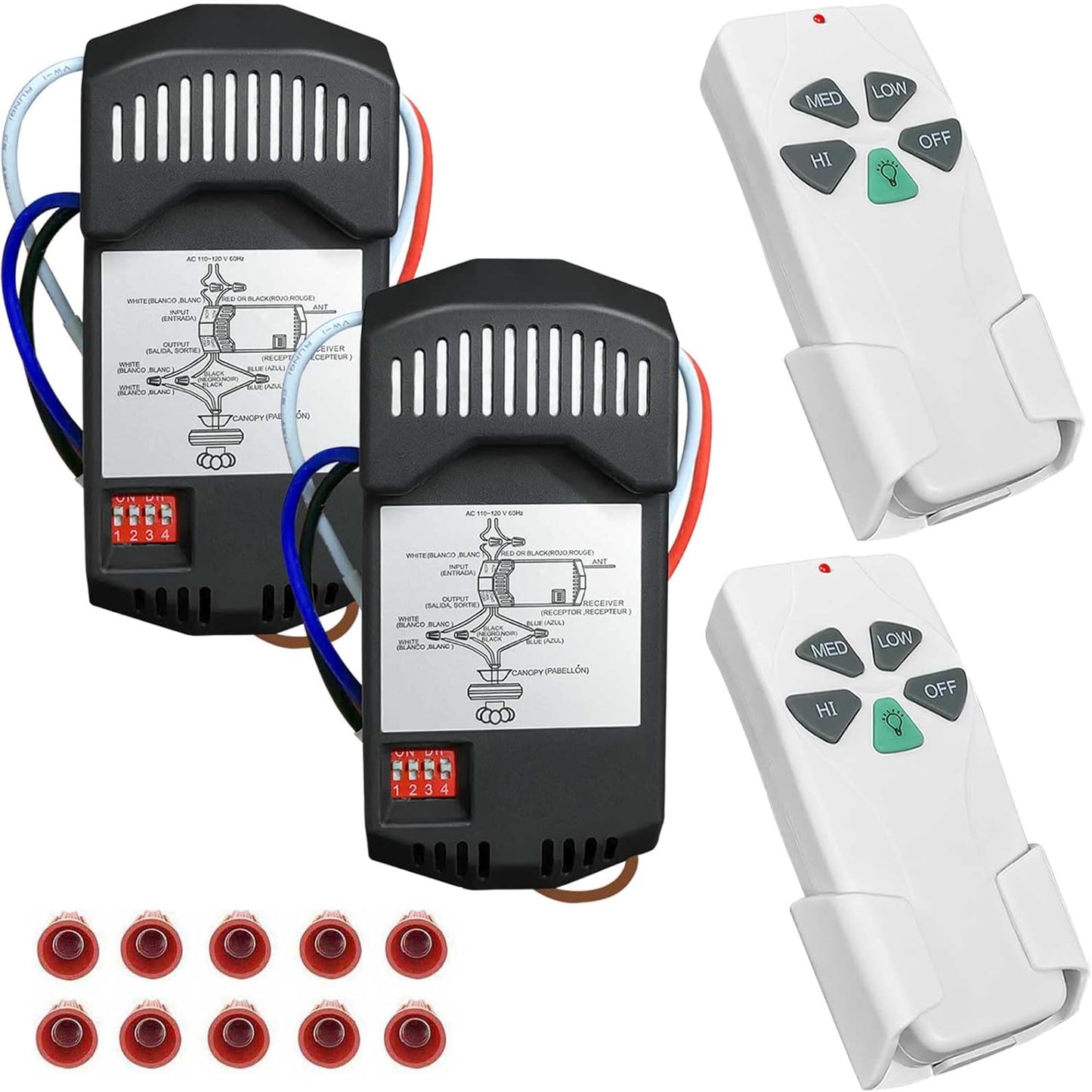 Universal Ceiling Fan Remote Control Kit with Light Dimmer Function