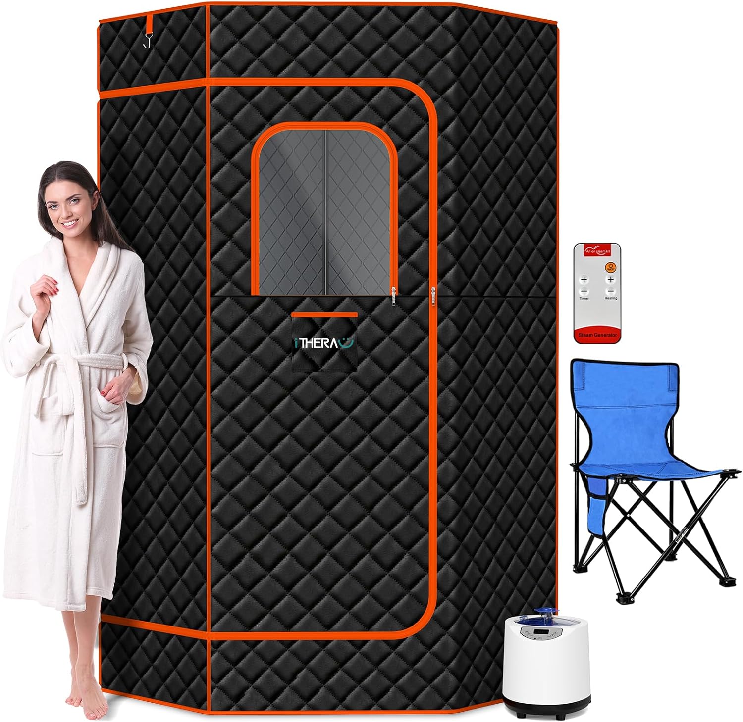 Portable Full Body Sauna XL: Remote Control, 9 Heat Levels