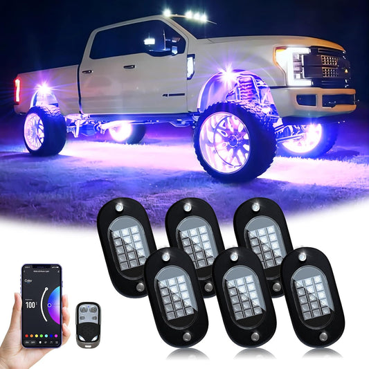 YiLaie RGB LED Rock Lights for Jeep ATV UTV Off Road Vehicles