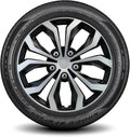 LYDS Spyder BS Black & Silver 15 in Premium ABS Hubcap Set - Stylish