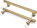 10-Pack 6 in Hole Center Brushed Brass Cabinet Pulls - Solid Heavy