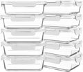 Glass Meal Prep Containers 10 Pack 30 oz - Airtight Meal Prep Set