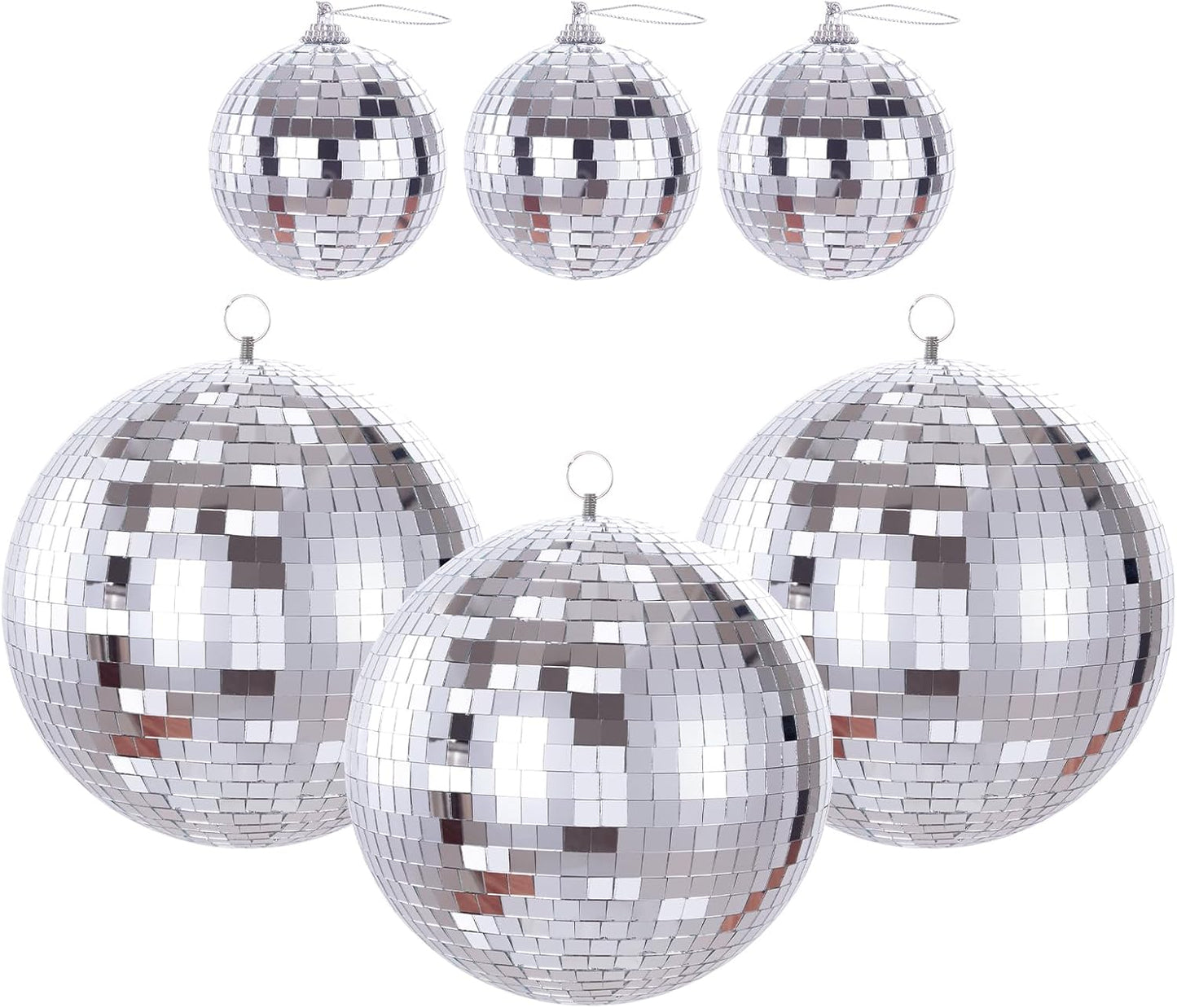 Disco Ball 6 Pack Mirror Balls for Party Holiday Wedding Decor