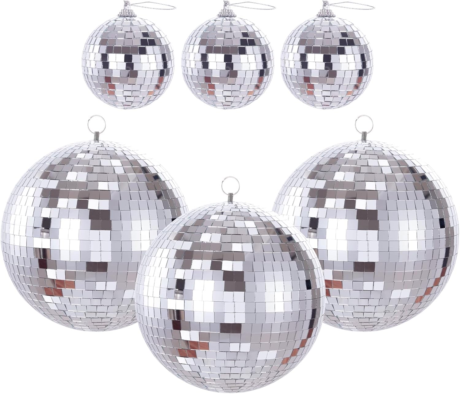 Disco Ball 6 Pack Mirror Balls for Party Holiday Wedding Decor