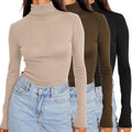 SUNBS Womens Turtleneck Mock Neck Long Sleeve Tops - Warm Slim Fit