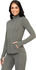 Running Track Jacket for Women Full Zip Slim Fit with Thumbholes