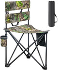 Extra Large Tripod Camping Chair with Backrest - Portable Folding Seat
