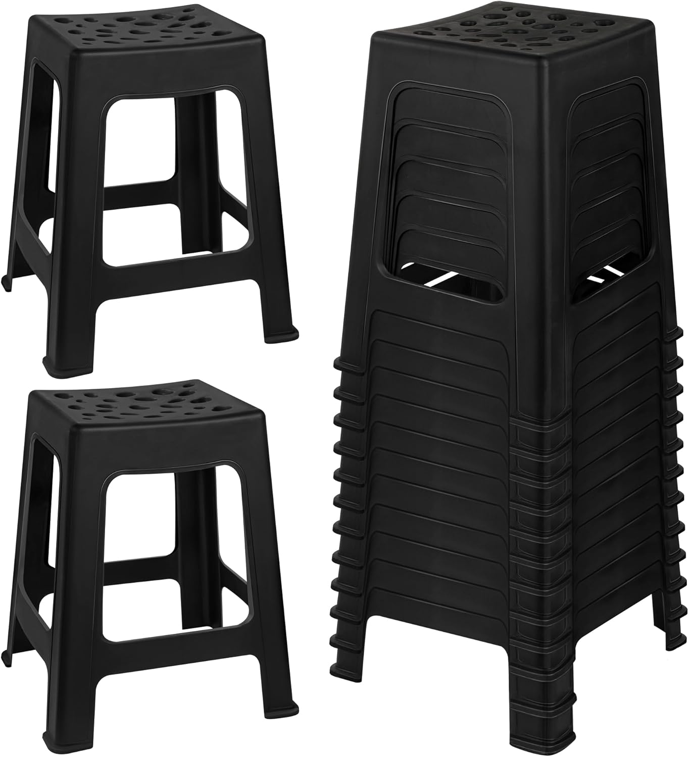 TURSTIN 12 Pack Plastic Stools for Flexible Seating Needs