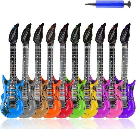 Inflatable Electric Guitar Toy, 10 Colors - Rock Star Party Essential
