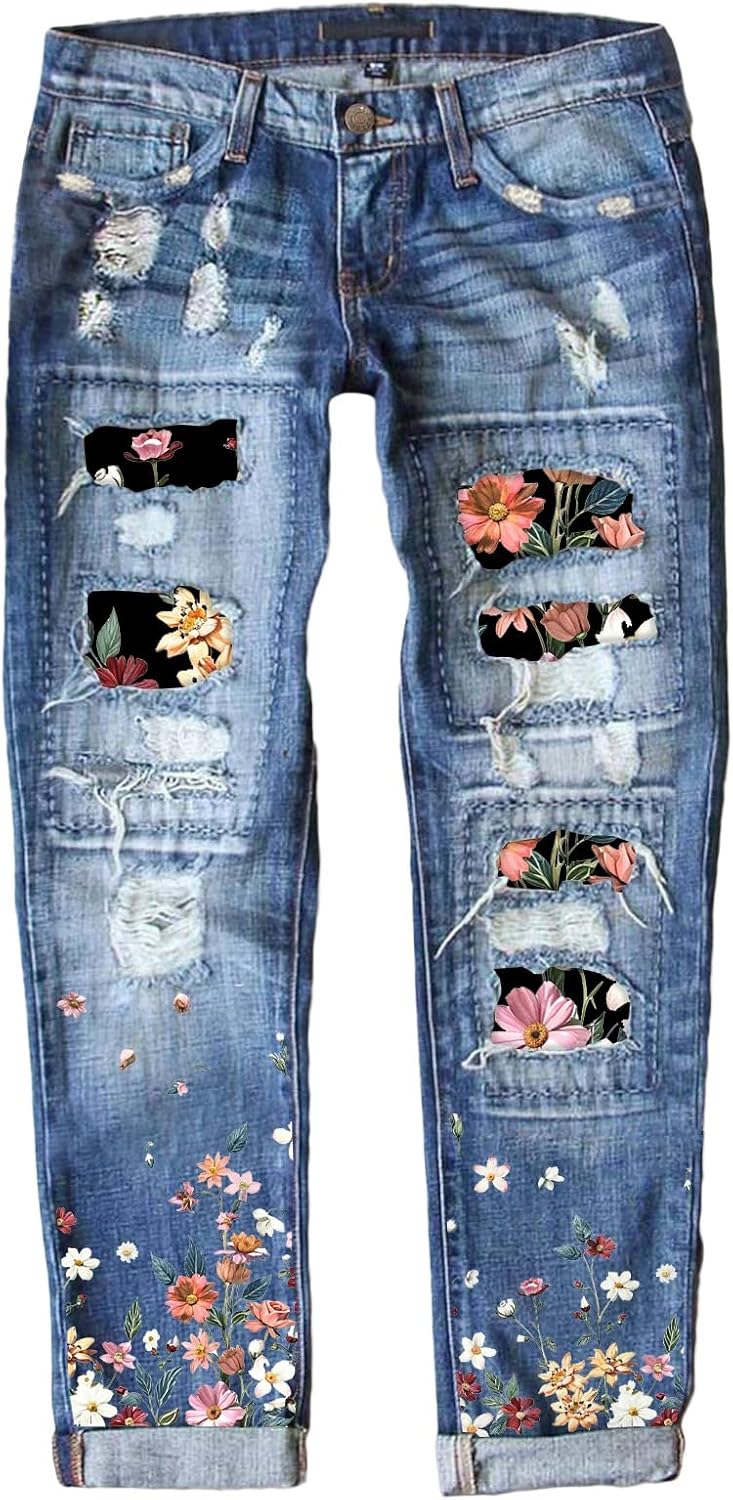 Astylish Womens Distressed Skinny Denim Jeans for Trendy Style