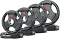 Rubber Weight Plates for Barbell 85LB Set - Durable Olympic Grip