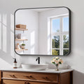 Koonmi Black Framed Bathroom Mirror 30x36 in - Shatterproof Vanity