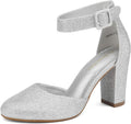 DREAM PAIRS High Heel Ankle Strap Chunky Wedding Pumps - Comfortable