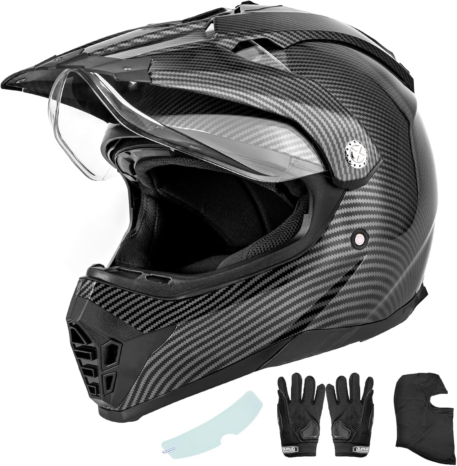 Carbon Fiber Dual Sport Helmet Set