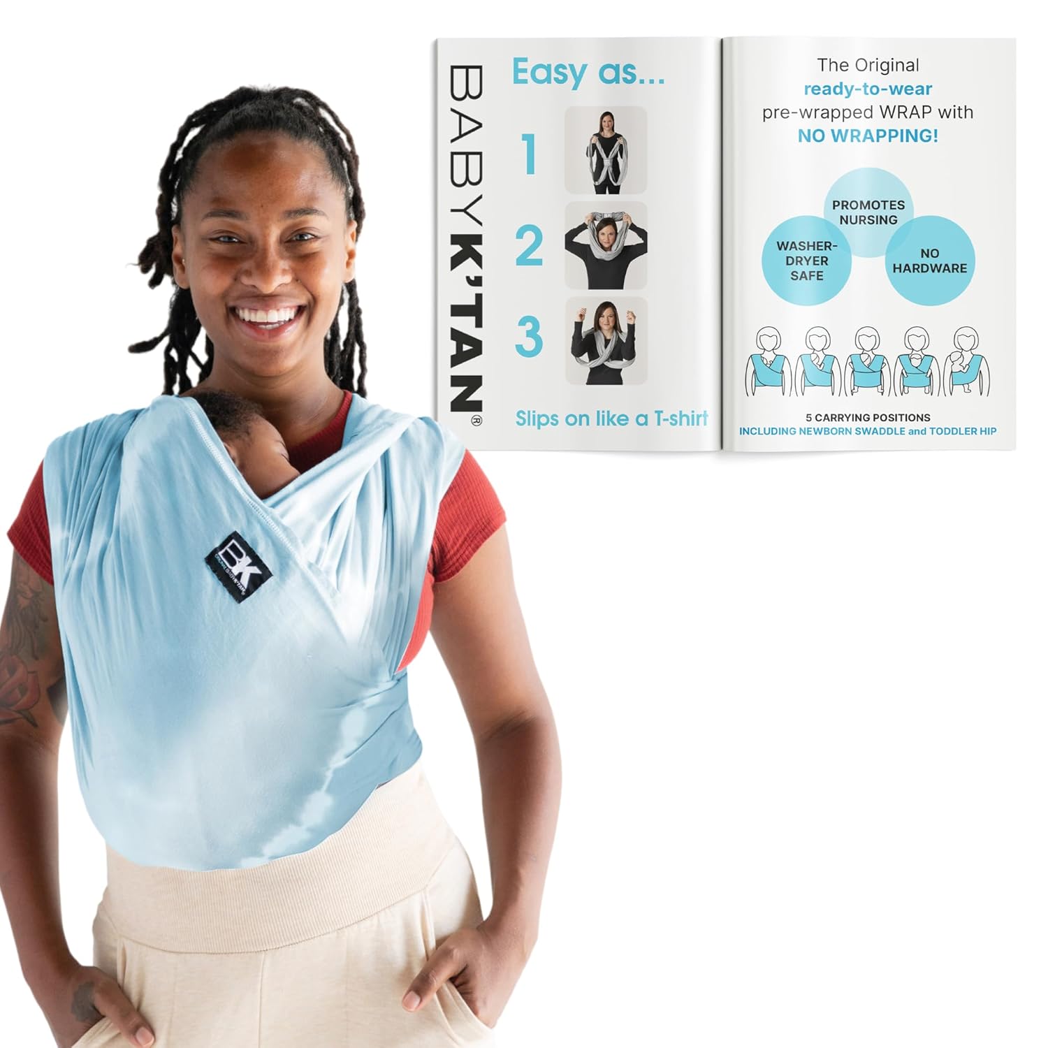 Original Baby K'tan Baby Carrier: Easy Pre-Wrapped Sling for Infants