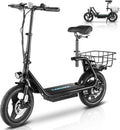 Caroma Peak 14in Tire Electric Scooter with Seat - 30 Mile Range