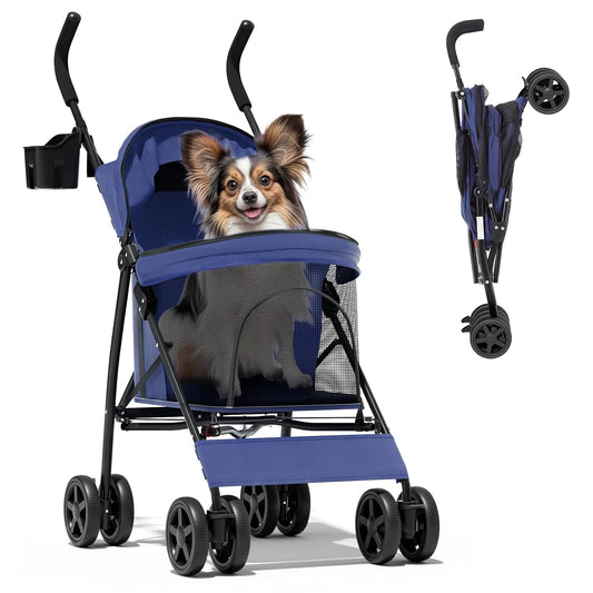 Magshion Compact Pet Stroller for Small-Medium Dogs and Cats