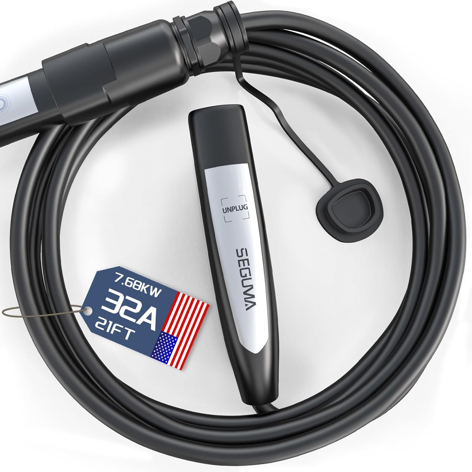32A EV Charger Extension Cord for Tesla - 21ft Durable Cable