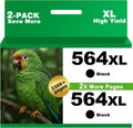 564XL Ink Cartridges for hp Black Replacement 2 Pack - High Yield