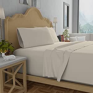 Organic Cotton Percale Sheet Set for King Size Beds - Ivory