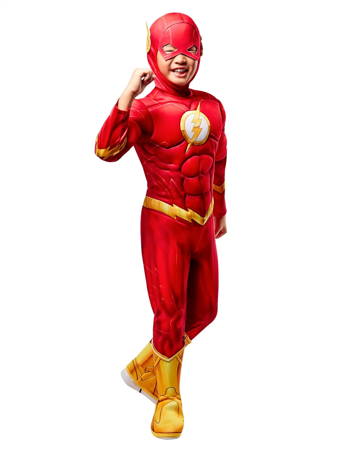 The Flash Deluxe Costume Jumpsuit and Headpiece for Kids