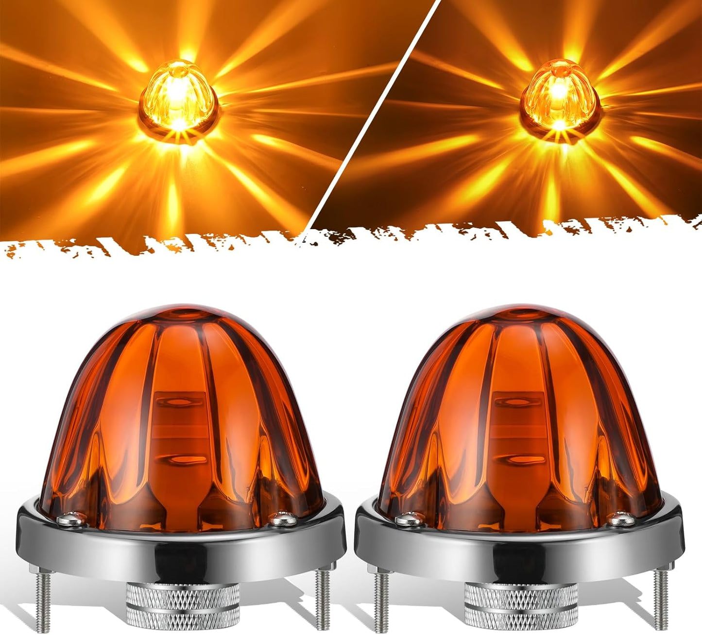 Super Bright Amber Glass Lens Watermelon Lights for Trucks