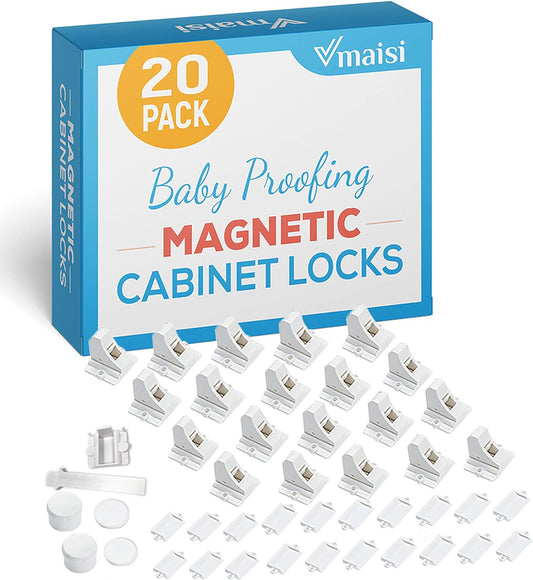 Secure Your Home: Magnetic Cabinet Locks 20 Pack - Easy Baby Proofing