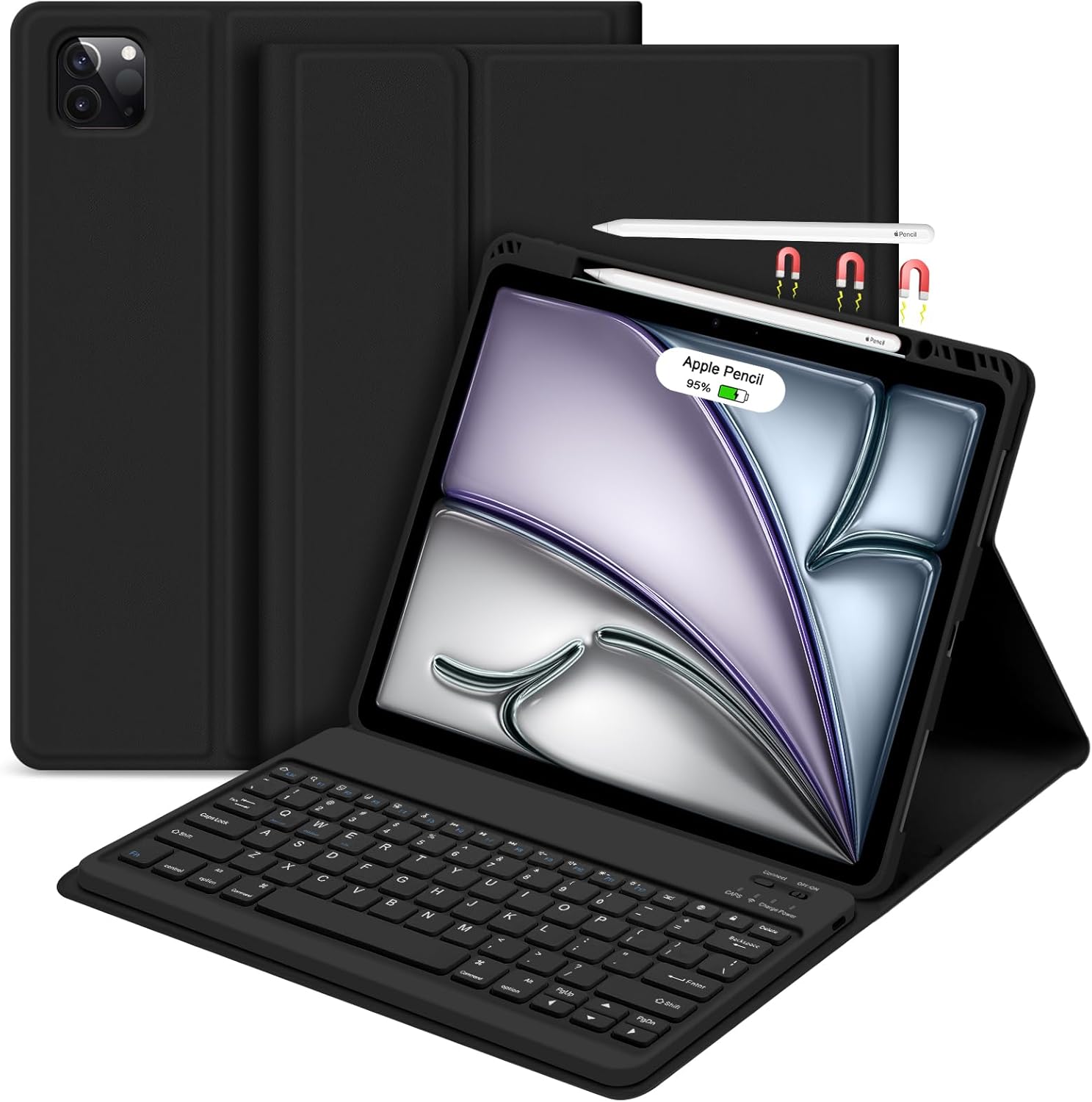 GOKOCO Keyboard Case for iPad Air 13 and Pro 12.9 with Pencil Holder