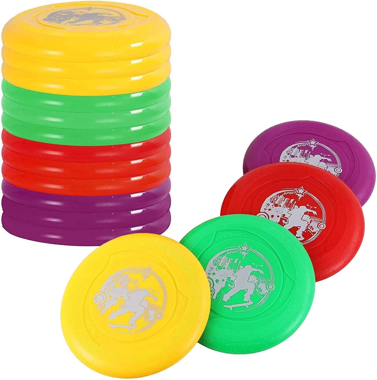 12 Pack Flying Sports Discs Set - Outdoor Fun for All!