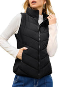 Puffer Vest Women Sleeveless Zip Up Quilted Stand Collar - Warm Fit 2