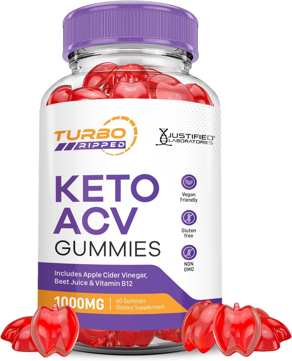 Turbo Ripped Keto ACV Gummies 1000MG - Energy Boost