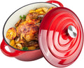 5.5 Quart Oval Enameled Cast Iron Dutch Oven Pot - Versatile Ovenproof