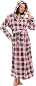 Alexander Del Rossa Womens Robe Long Plush Hooded Bathrobe - Cozy Full