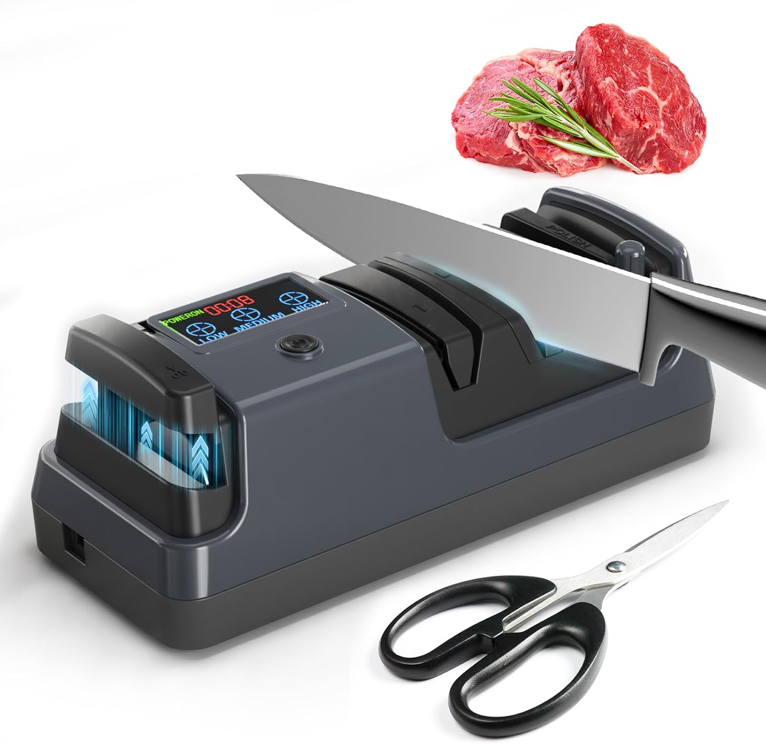 5-in-1 Electric Knife Sharpener for Kitchen Knives and Scissors