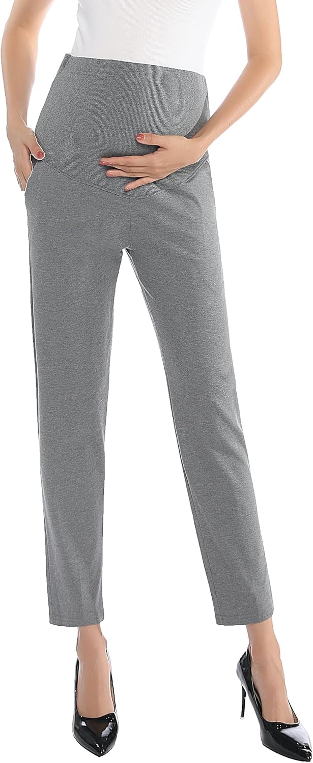 Maternity Pants Work Over The Belly with Pockets for Comfort
