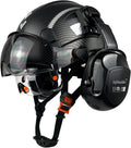 Industrial Safety Helmet with Visor Ear Muffs - Vented Hard Hat