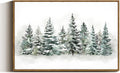 VIYYIEA Framed Canvas Wall Art 16x24in - Serene Winter Pine Forest