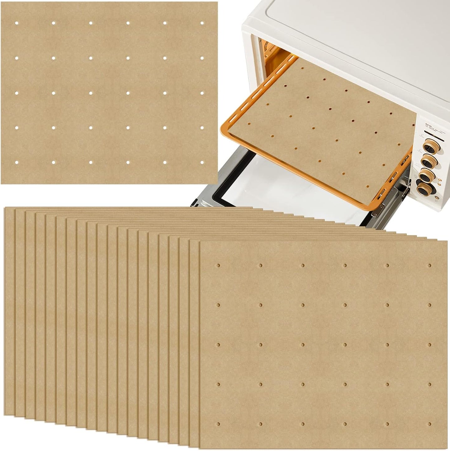 100 PCS Unbleached Parchment Paper Liners for Air Fryer & Toaster Ovens - Mess-Free Cooking!