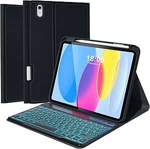 iPad 10th Generation Case with Keyboard and Pencil Holder