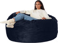 Large Bean Bag Chair for Adults, 5 ft Blue Memory Foam Comfort