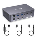 AV Access KVM Switch Dock Dual HDMI 2 Laptops 4K - Dual Monitor KVM